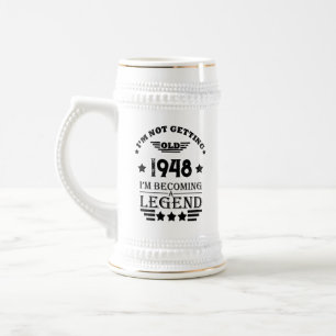 Gepersonaliseerde vintage 75e verjaardag bierpul