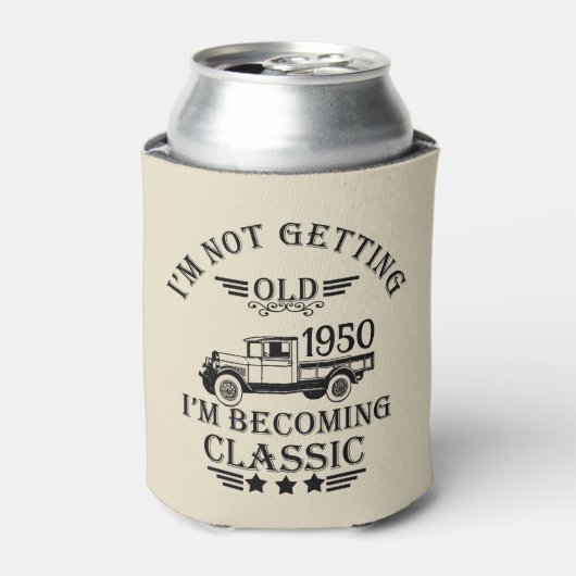 Gepersonaliseerde vintage 75e verjaardag blikjeskoeler (Blikje Voorkant)