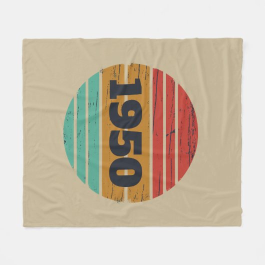 Gepersonaliseerde vintage 75e verjaardag fleece deken (Voorkant (Horizontaal))