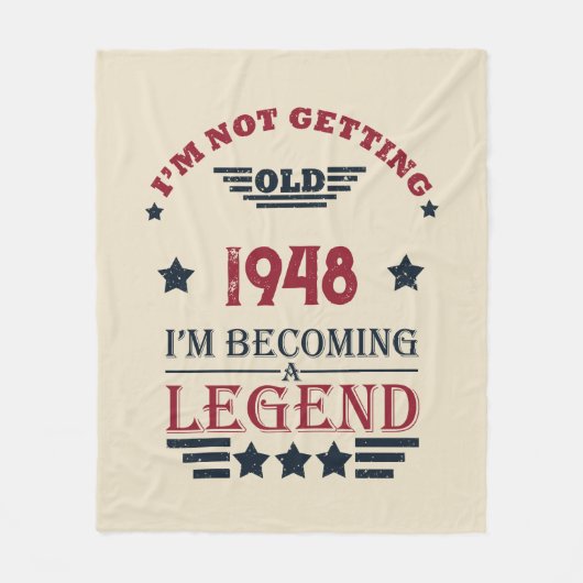 Gepersonaliseerde vintage 75e verjaardag fleece deken (Voorkant)