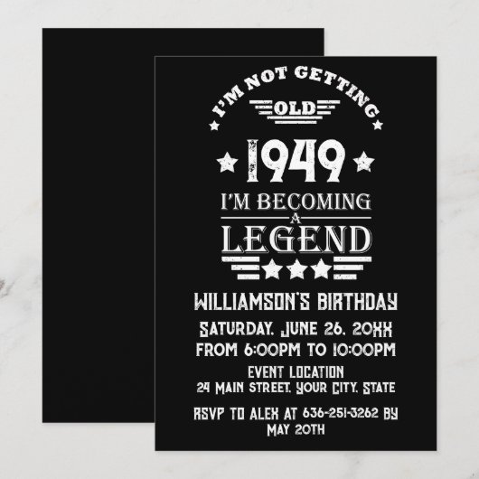 Gepersonaliseerde vintage 75e verjaardag kaart (Voorkant / Achterkant)