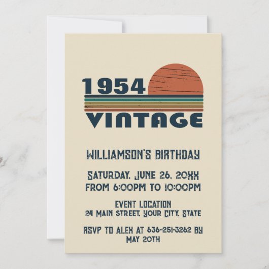 Gepersonaliseerde vintage 75e verjaardag kaart (Voorkant)