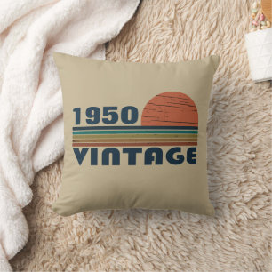 Gepersonaliseerde vintage 75e verjaardag kussen
