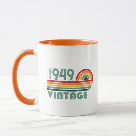Gepersonaliseerde vintage 75e verjaardag mok (Links)