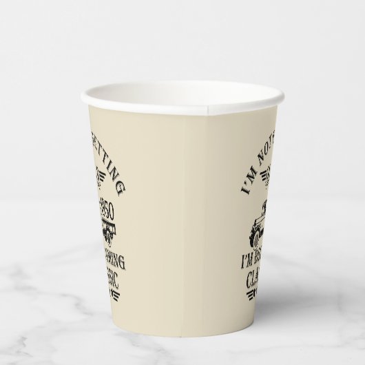 Gepersonaliseerde vintage 75e verjaardag papieren bekers (Rechts)