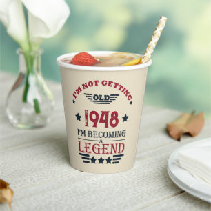Gepersonaliseerde vintage 75e verjaardag papieren bekers