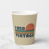 Gepersonaliseerde vintage 75e verjaardag papieren bekers (Achterkant)