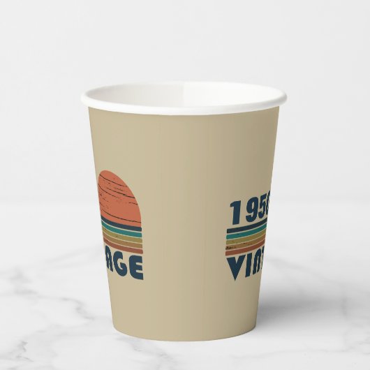 Gepersonaliseerde vintage 75e verjaardag papieren bekers (Links)