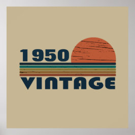 Gepersonaliseerde vintage 75e verjaardag poster