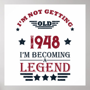 Gepersonaliseerde vintage 75e verjaardag poster