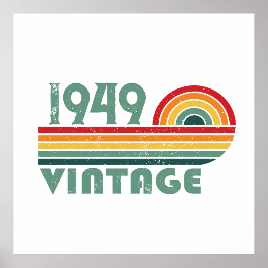 Gepersonaliseerde vintage 75e verjaardag poster (Voorkant)