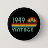 Gepersonaliseerde vintage 75e verjaardag ronde button 5,7 cm (Voorkant)