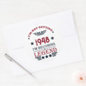 Gepersonaliseerde vintage 75e verjaardag ronde sticker (Envelop)
