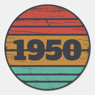 Gepersonaliseerde vintage 75e verjaardag ronde sticker