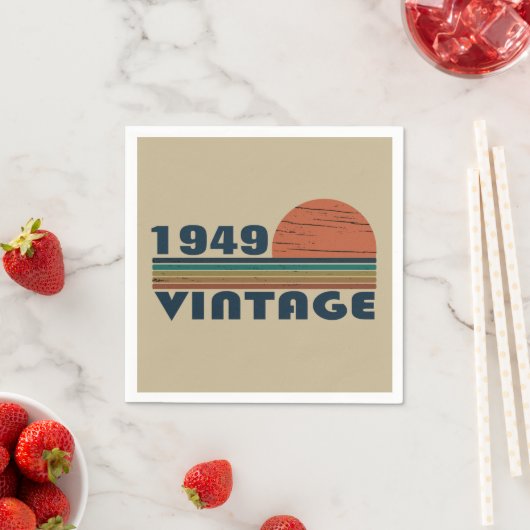 Gepersonaliseerde vintage 75e verjaardag servet (Insitu)