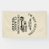 Gepersonaliseerde vintage 75e verjaardag spandoek (Horizontaal)