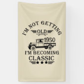 Gepersonaliseerde vintage 75e verjaardag spandoek (Verticaal)