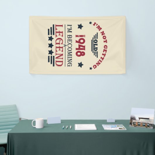Gepersonaliseerde vintage 75e verjaardag spandoek (Beurs)