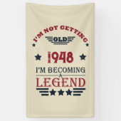 Gepersonaliseerde vintage 75e verjaardag spandoek (Verticaal)