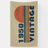 Gepersonaliseerde vintage 75e verjaardag spandoek (Verticaal)