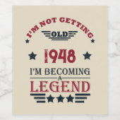 Gepersonaliseerde vintage 75e verjaardag wijn etiket (Enkel label)