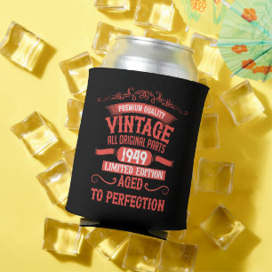 Gepersonaliseerde vintage 75h verjaardagsfeestje blikjeskoeler