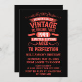 Gepersonaliseerde vintage 75h verjaardagsfeestje kaart (Voorkant / Achterkant)