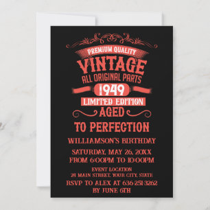 Gepersonaliseerde vintage 75h verjaardagsfeestje kaart
