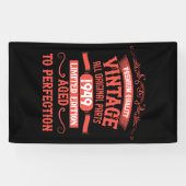 Gepersonaliseerde vintage 75h verjaardagsfeestje spandoek (Horizontaal)