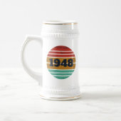 Gepersonaliseerde vintage 75ste verjaardag bierpul (Links)