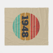 Gepersonaliseerde vintage 75ste verjaardag fleece deken (Voorkant (Horizontaal))