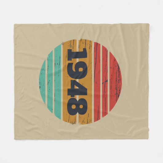 Gepersonaliseerde vintage 75ste verjaardag fleece deken (Voorkant (Horizontaal))