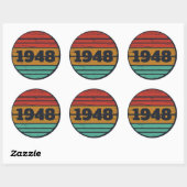 Gepersonaliseerde vintage 75ste verjaardag ronde sticker (Vel)