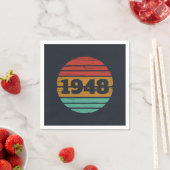 Gepersonaliseerde vintage 75ste verjaardag servet (Insitu)