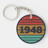 Gepersonaliseerde vintage 75ste verjaardag sleutelhanger (Voorkant)