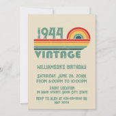 Gepersonaliseerde vintage 80ste verjaardagsfeest kaart (Voorkant)