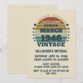 Gepersonaliseerde vintage 80ste verjaardagsfeest kaart (Voorkant / Achterkant)