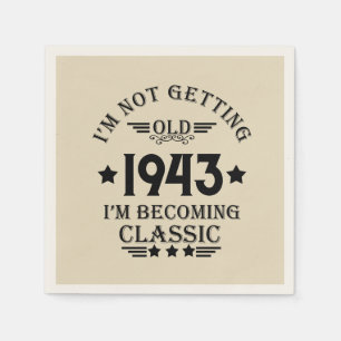 Gepersonaliseerde vintage 90ste verjaardagsfeestje servet