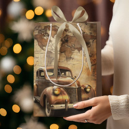 Gepersonaliseerde vintage auto | Antiek Wereldkaar Medium Cadeauzakje