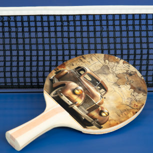 Gepersonaliseerde vintage auto Antiek Wereldkaar Tafeltennisbatje