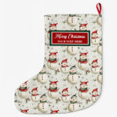 Gepersonaliseerde Vintage Christmas Stocking Class Grote Kerstsok (Achterkant)