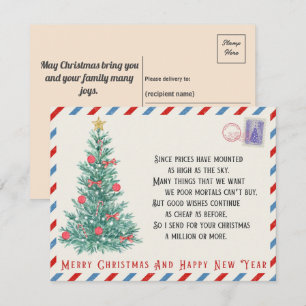 Gepersonaliseerde Vintage Een kerstboom Feestdagenkaart