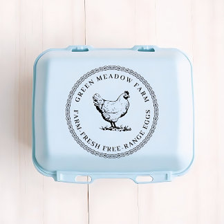 Gepersonaliseerde Vintage Familie Boerderij Ei Ste Rubberstempel