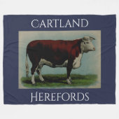 Gepersonaliseerde Vintage Hereford Cow Fleece Deken (Voorkant (Horizontaal))