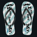 Gepersonaliseerde Vintage Ik ben haar Mr Stripes Teenslippers<br><div class="desc">Gepersonaliseerde Vintage Ik ben haar Mr Stripes Pattern - Foto Props! Honeymoon Beach Attire</div>