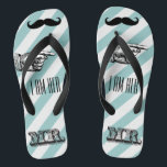 Gepersonaliseerde Vintage Ik ben haar Mr Stripes Teenslippers<br><div class="desc">Gepersonaliseerde Vintage Ik ben haar Mr Stripes Pattern - Foto Props! Honeymoon Beach Attire</div>