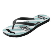 Gepersonaliseerde Vintage Ik ben haar Mr Stripes Teenslippers (Schuin)