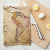 Gepersonaliseerde Vintage Kaart Theedoek (Quarter Fold)