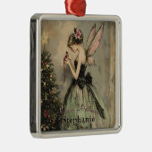 Gepersonaliseerde Vintage Kerst Fairy Tree Metalen Ornament (Rechts)