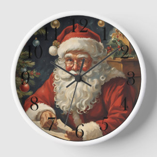 Gepersonaliseerde Vintage Kerst Muur Klok